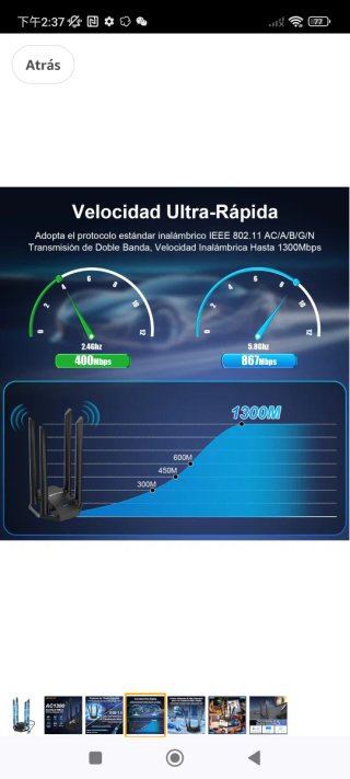 Adaptador WiFi USB NEWFAST AC1300