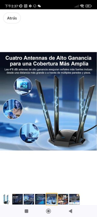 Adaptador WiFi USB NEWFAST AC1300