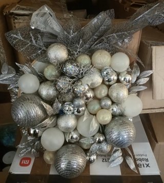 Decoración Navidad Plata y Blanco