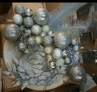Decoración Navidad Plata y Blanco