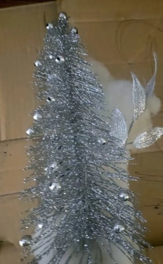 Decoración Navidad Plata y Blanco
