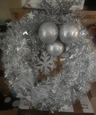 Decoración Navidad Plata y Blanco