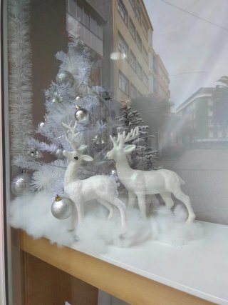 Decoración Navidad Plata y Blanco