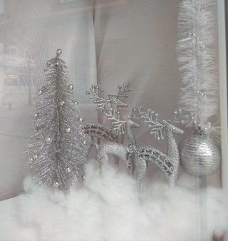 Decoración Navidad Plata y Blanco