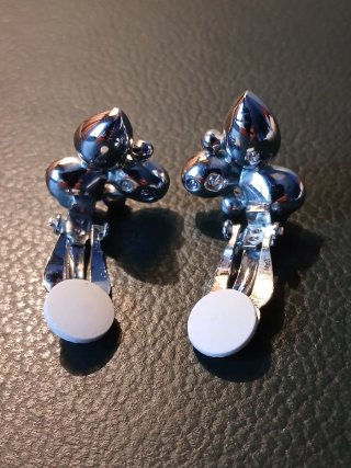 Pendientes brillantes clip Swarovski vintage .
