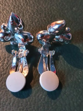 Pendientes brillantes clip Swarovski vintage .