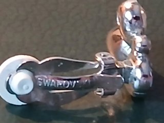 Pendientes brillantes clip Swarovski vintage .