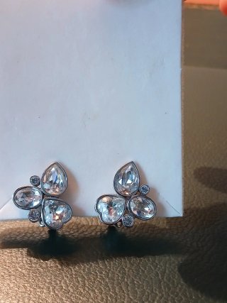 Pendientes brillantes clip Swarovski vintage .