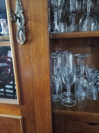 Copas de cristal pie tallado Escudo Galicia 42 p.