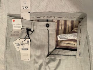 Pantaloni Zara Uomo Slim Grigio M