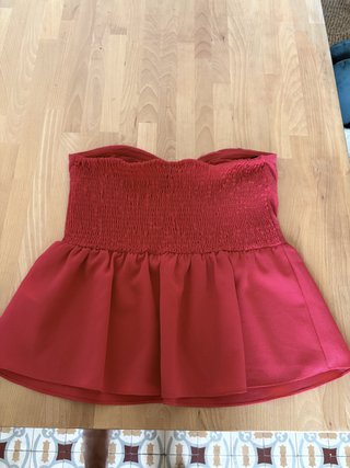 Top bustier H&M Divided peplum rojo talla XL