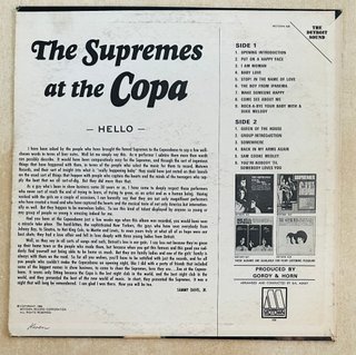 THE SUPREMES VINILO LP THE COPA MOTOWN