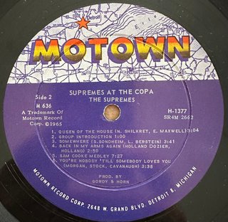 THE SUPREMES VINILO LP THE COPA MOTOWN