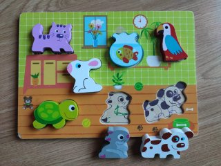 Set di 3 Puzzle in Legno per Bambini sugli Animali