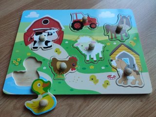 Set di 3 Puzzle in Legno per Bambini sugli Animali
