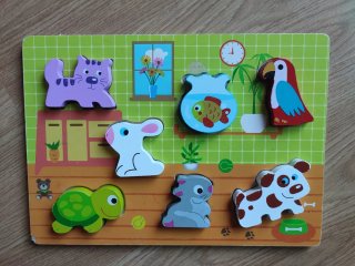 Set di 3 Puzzle in Legno per Bambini sugli Animali