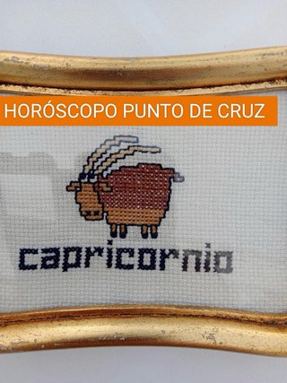 Cuadro punto de cruz Capricornio