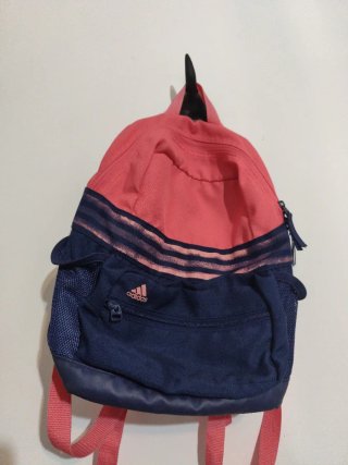 Mochila Adidas pequeña rosa y azul