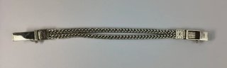 Pulsera Plata 925 chapado Doble Cadena Trenzada