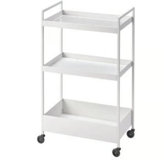 Carrito de cocina blanco con ruedas