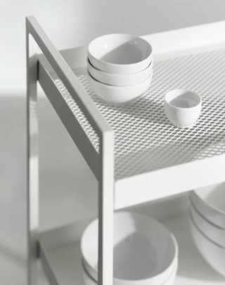 Carrito de cocina blanco con ruedas