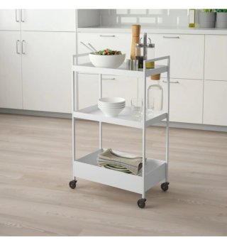 Carrito de cocina blanco con ruedas