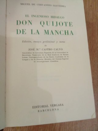 Don Quijote de la Mancha. Cervantes. Vergara, 1967