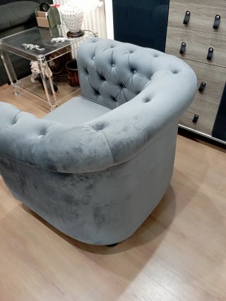 Sillón Chester Terciopelo Gris
