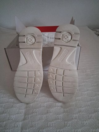 Mocasines de piel Blanco y Dorado
