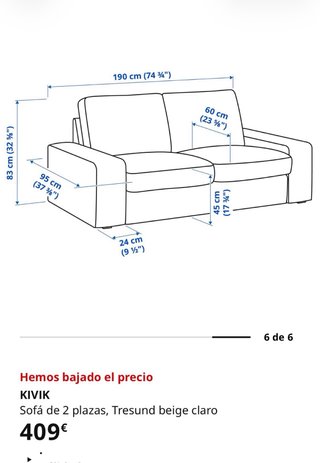 Sofá IKEA KIVIK 2 plazas + fundas nuevas