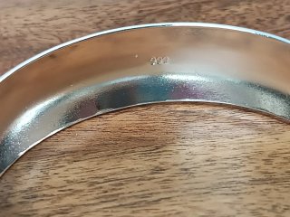 Pulsera ancha plata martillada