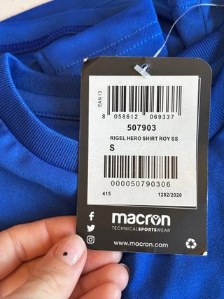 Macron Rigel Hero T-shirt tecnica blu S