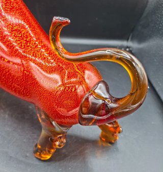 Gran figura de Toro en cristal de Murano firmado.