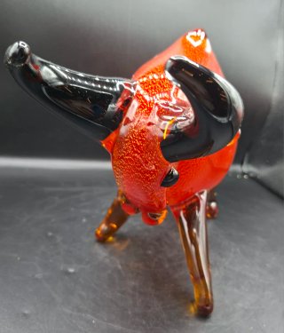 Gran figura de Toro en cristal de Murano firmado.