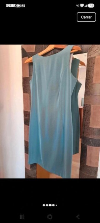 Traje azul: vestido y abrigo