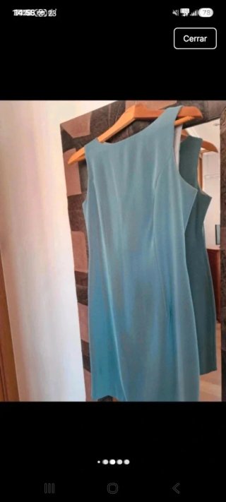 Traje azul: vestido y abrigo