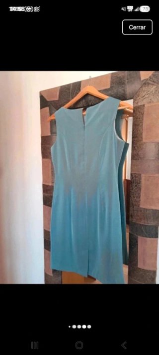 Traje azul: vestido y abrigo