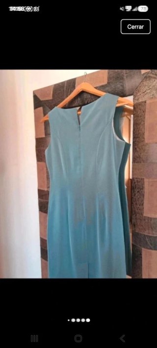 Traje azul: vestido y abrigo