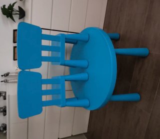 Mesa y 2 Sillas Infantiles IKEA Azul