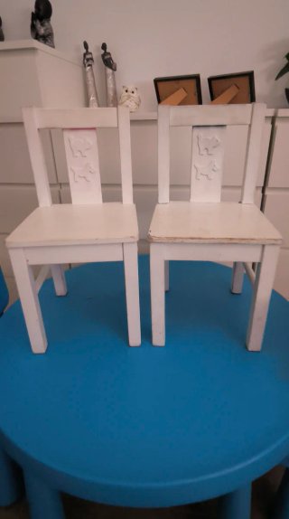 Mesa y 2 Sillas Infantiles IKEA Azul