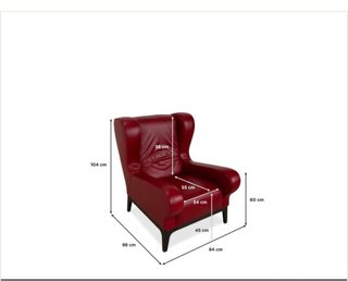 Sillón de piel Natuzzi rojo.