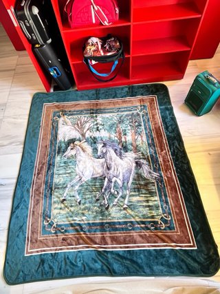 Manta Belcrisa España Caballo Gris/Verde