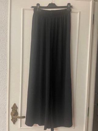 Pantalones anchos negros mujer