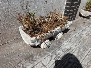 Maceta Blanca Efecto Tronco Piedra