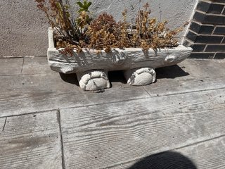 Maceta Blanca Efecto Tronco Piedra