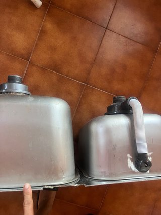 Fregadero doble de metal