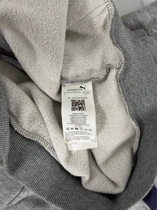 Sudadera Puma Gris con Logo y Raya Lateral