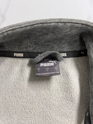 Sudadera Puma Gris con Logo y Raya Lateral