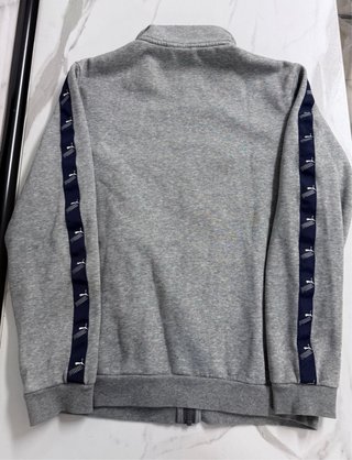 Sudadera Puma Gris con Logo y Raya Lateral