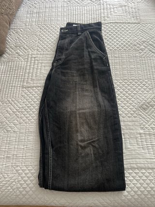 Pantalones Baggy Bershka Azul y Negro